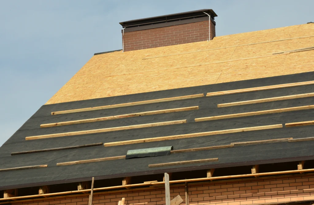 Roof sheathing underneath underlayment
