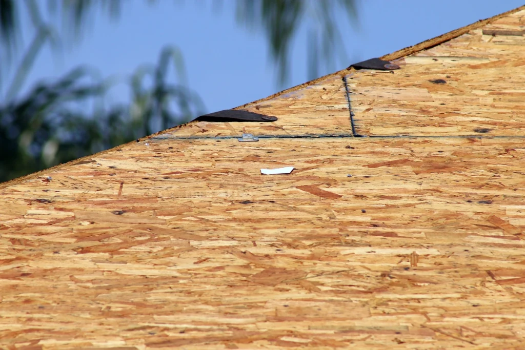 close up roof sheathing