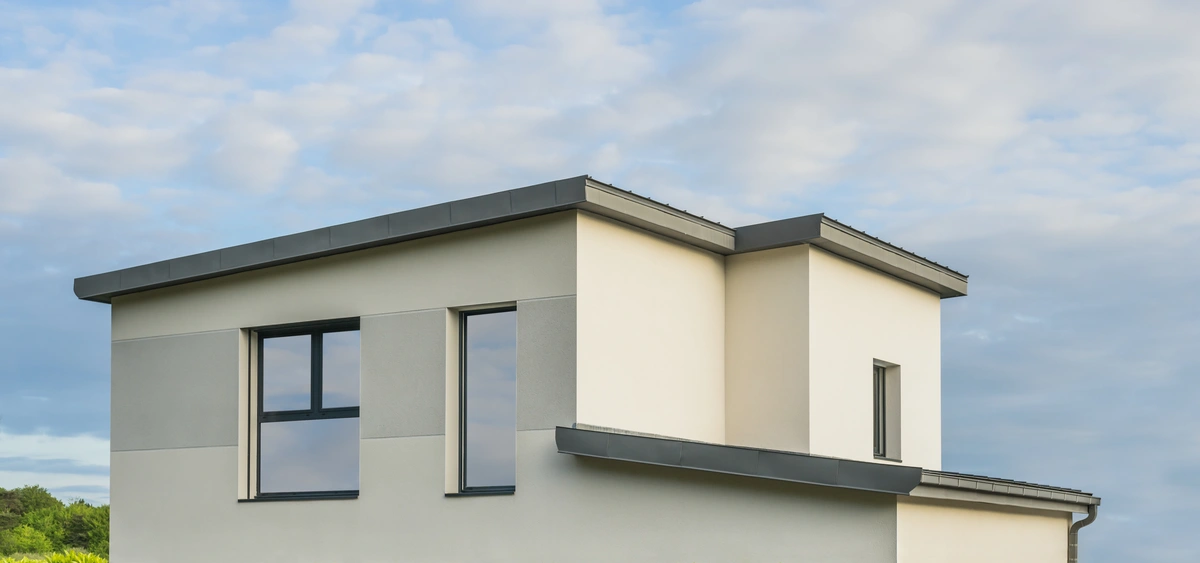 home with flat roof