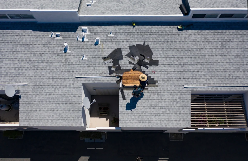 repairing roof from water leak