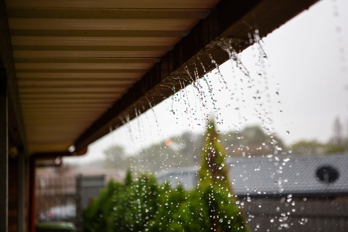 Residential roof in Tennessee with new gutters
