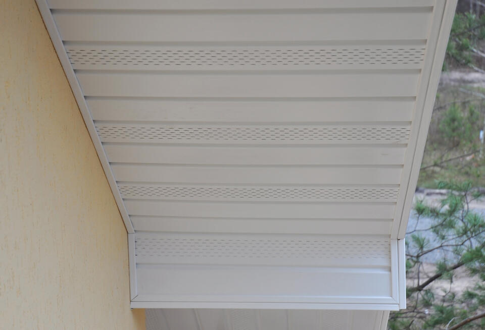 soffit vents-close up of soffits under roof eaves